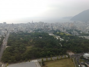 別府公園と別府市内