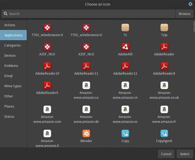 Linux Mint デフォルトアイコンテーマ Mint-Y です。